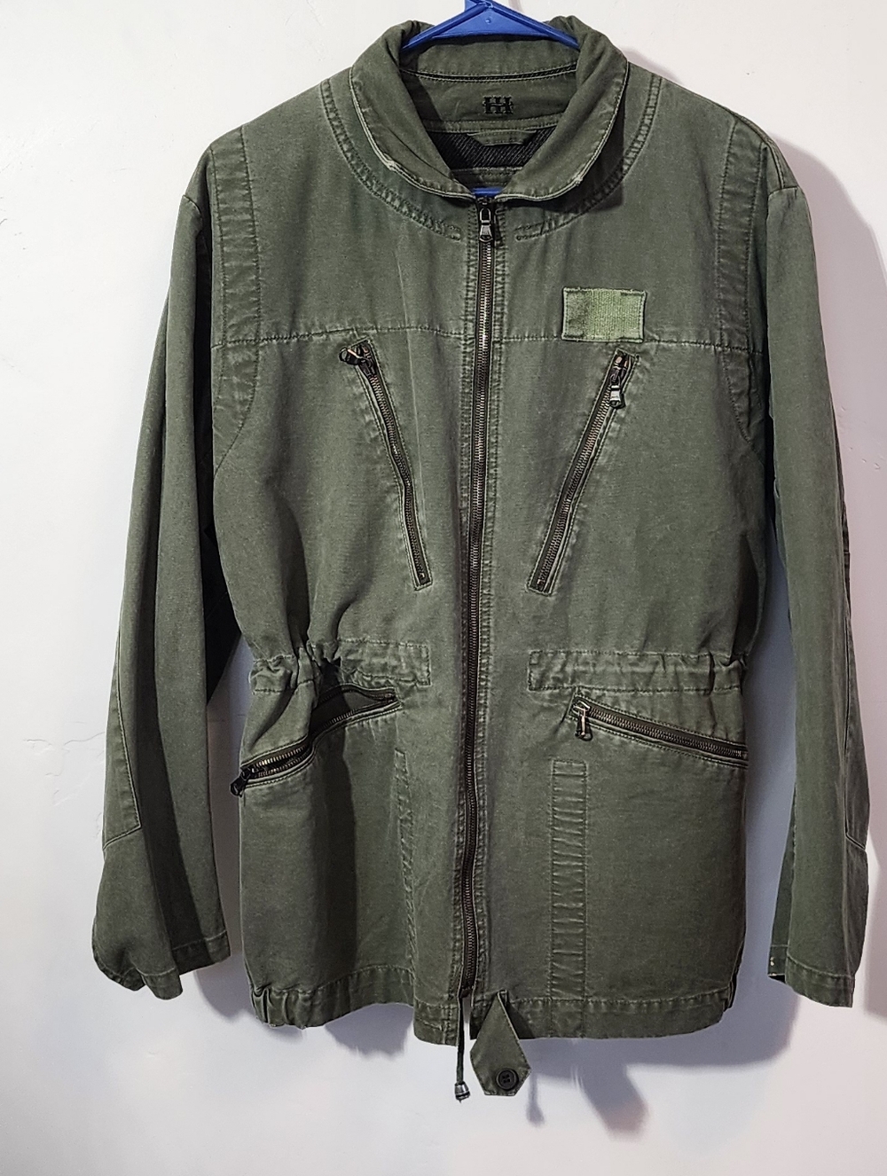 Men's Olive Green Military-Style Jacket